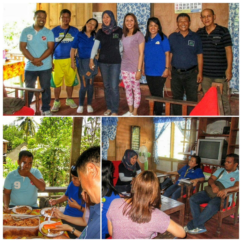 Top photo: Ms. Linda Buquir (on Iman's right) and her USAD Team visited the OPM office in our champion barangay. Mr. Bobong Anenaion of Department of Trade and Industry was also present (last on the right).